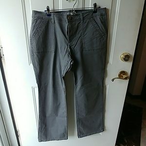 Boot cut twill pants